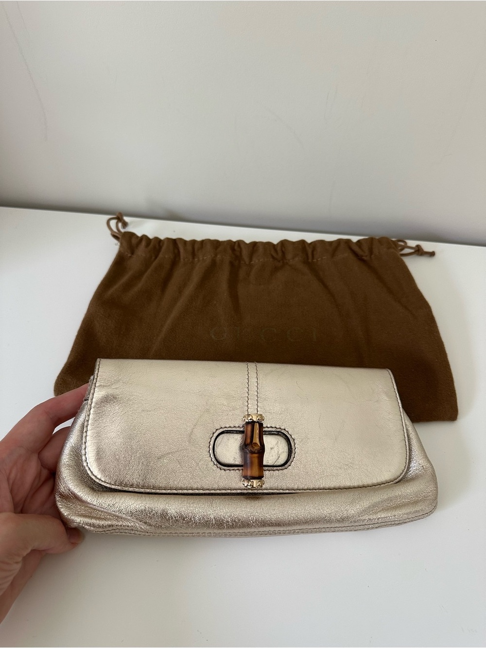 Gucci Metallic Gold Leather Bag